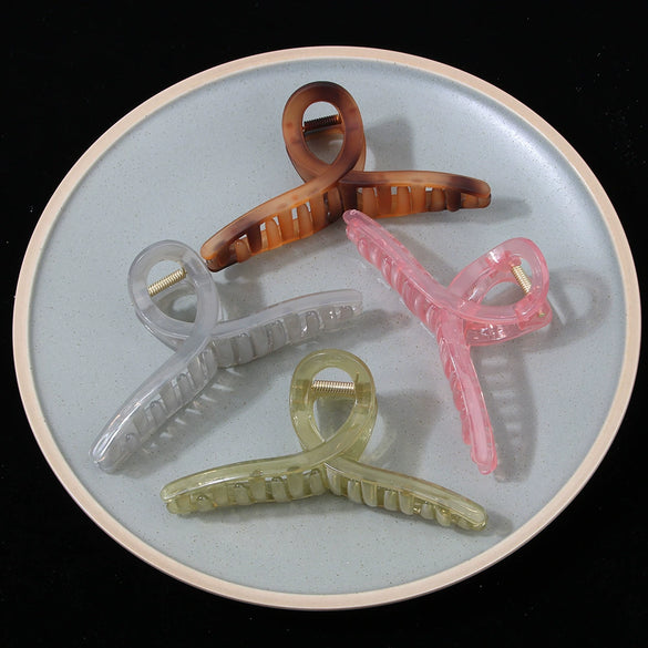 Wholesale Women's Acrylic Hair Grab Clip Simple Geometric Style Baking Paint Process