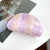Wholesale Women's Acrylic Handmade Semiround Hair Grab Clip With Simple Stripe Design
