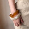 Wholesale Women's Acrylic Irregular Widebrimmed Simple Retro Bracelet With Electroplating Design