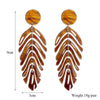 Wholesale Women's Acrylic Pendant Jewelry Earrings With Retro Simple Creative Design In Fish Bone Leaf Shape And Multi Color Electroplated