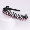 Wholesale Women's Acrylic Rhinestone Geometric Painted Wave Headband Hair Accessory