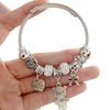 Wholesale Women's Adjustable Bracelet With Bear Heart Bow Design Alloy Electroplated Jewelry