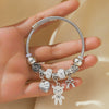 Wholesale Women's Adjustable Bracelet With Bear Heart Bow Design Alloy Electroplated Jewelry