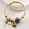 Wholesale Women's Adjustable Elephant And Zodiac Pattern Alloy Stainless Steel Bracelet With Diamond Encrusted