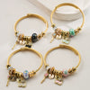 Wholesale Women's Adjustable Elephant And Zodiac Pattern Alloy Stainless Steel Bracelet With Diamond Encrusted