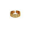Wholesale Women's Adjustable Fashion Highend Electroplated Gold Inlaid With Zircon Copper Ring With Clover Heart Geometric Animal Zodiac Patterns