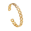 Wholesale Women's Adjustable Geometric Hollow C Shaped Titanium Steel And Stainless Steel Open Bracelet With Electroplating