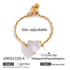Wholesale Women's Adjustable Geometric Stainless Steel Ring With Vacuum Real Gold Plating