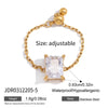 Wholesale Women's Adjustable Geometric Stainless Steel Ring With Vacuum Real Gold Plating