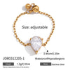 Wholesale Women's Adjustable Geometric Stainless Steel Ring With Vacuum Real Gold Plating