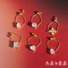 Wholesale Women's Adjustable Geometric Stainless Steel Ring With Vacuum Real Gold Plating