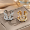 Wholesale Women's Adjustable Letter V Accessory With Real Gold Plated Copper And Microinlaid Zircon In Modern Minimalist Style