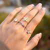 Wholesale Women's Adjustable Pullout Geometric Stainless Steel Ring With Vacuum Real Gold Plating