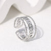 Wholesale Women's Adjustable Stainless Steel Ring With Geometric Pattern And Electroplating Process