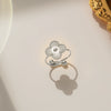 Wholesale Women's Adjustable Titanium Steel Fourleaf Clover Ring With Electroplating Process