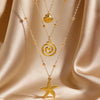 Wholesale Women's Adult Casual Animal Zodiac Stainless Steel Real Gold Plated Necklace With Starfish And Conch Pendant