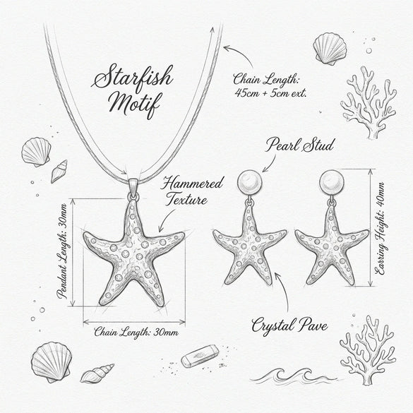 Wholesale Women's Adult Casual Style Animal Zodiac Alloy Electroplated Starfish Pendant Necklace And Earrings