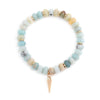 Wholesale Women's Agate Beaded Bracelet With Triangular Cone Pendant And Geometric Style