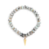 Wholesale Women's Agate Beaded Bracelet With Triangular Cone Pendant And Geometric Style