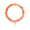 Wholesale Women's Agate Beaded Bracelet With Triangular Cone Pendant And Geometric Style