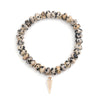Wholesale Women's Agate Beaded Bracelet With Triangular Cone Pendant And Geometric Style