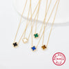 Wholesale Women's All Match Light Luxury Collar 925 Silver Necklace With Four Leaf Clover Pendant And Conventional Chain Zircon Designed Geometric Styling