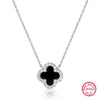 Wholesale Women's All Match Light Luxury Collar 925 Silver Necklace With Four Leaf Clover Pendant And Conventional Chain Zircon Designed Geometric Styling