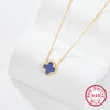 Wholesale Women's All Match Light Luxury Collar 925 Silver Necklace With Four Leaf Clover Pendant And Conventional Chain Zircon Designed Geometric Styling