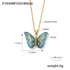 Wholesale Women's Allmatch Animal Zodiac Butterfly Pendant Necklace With Microinlaid Zircon Copper And Titanium Steel Ochain Electroplated