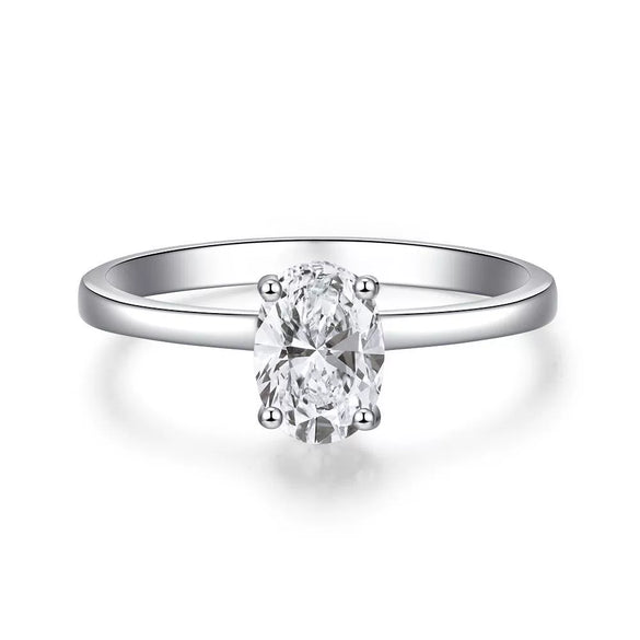 Wholesale Women's Allmatch Geometric S925 Sterling Silver Ring With High Carbon Diamond And Electroplating