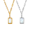 Wholesale Women's Allmatch Geometric Square Pendant Necklace Made Of Titanium Steel With 18K True Gold Plating