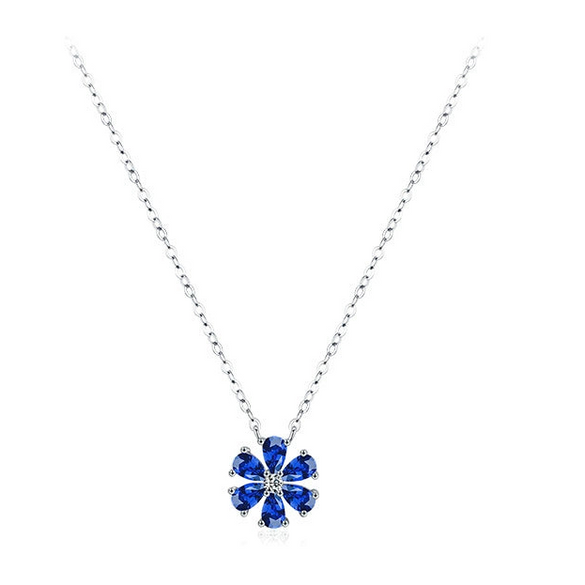 Wholesale Women's Allmatch Lucky Flower Sterling Silver 925 Pendant Necklace With Cross Chain And Seiko Design
