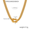 Wholesale Women's Allmatch Snake Bone Chain Jewelry Suit With Weaving Knot Design Goldplated Titanium Steel