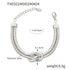 Wholesale Women's Allmatch Snake Bone Chain Jewelry Suit With Weaving Knot Design Goldplated Titanium Steel