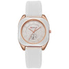 Wholesale Women's Alloy And Silicone Square Dial Quartz Watches With Spiral Crown And Pin Buckle