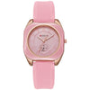 Wholesale Women's Alloy And Silicone Square Dial Quartz Watches With Spiral Crown And Pin Buckle