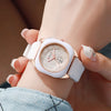 Wholesale Women's Alloy And Silicone Square Dial Quartz Watches With Spiral Crown And Pin Buckle