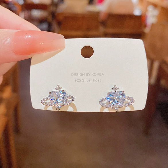 Wholesale Women's Alloy And 925 Silver Heart Shape Electroplated Pearl Love Earrings