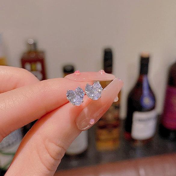 Wholesale Women's Alloy And 925 Silver Heart Shape Electroplated Pearl Love Earrings