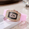 Wholesale Women's Alloy And Stainless Steel Barrelshaped Quartz Watch With Diamond Set And Fashion Style