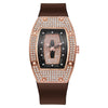 Wholesale Women's Alloy And Stainless Steel Barrelshaped Quartz Watch With Diamond Set And Fashion Style