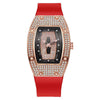 Wholesale Women's Alloy And Stainless Steel Barrelshaped Quartz Watch With Diamond Set And Fashion Style