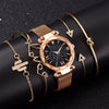 Wholesale Women's Alloy And Stainless Steel Leisure Style Round Dial Quartz Watch And Bracelet Suit