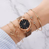 Wholesale Women's Alloy And Stainless Steel Leisure Style Round Dial Quartz Watch And Bracelet Suit