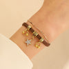 Wholesale Women's Alloy And Tiger Eye Stone Geometric Style Electroplated Regular Chain Necklace