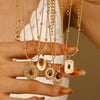 Wholesale Women's Alloy And Tiger Eye Stone Geometric Style Electroplated Regular Chain Necklace