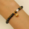 Wholesale Women's Alloy And Tiger Eye Stone Geometric Style Electroplated Regular Chain Necklace