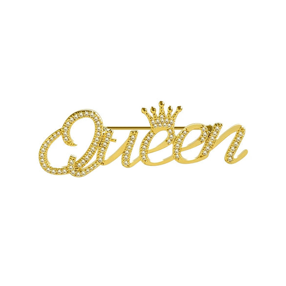 Wholesale Women's Alloy Brooch With Flower Pattern And Letter Style Electroplating Treatment