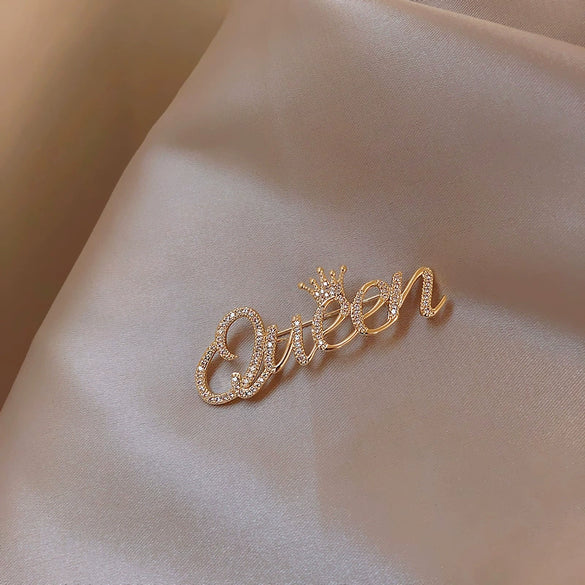 Wholesale Women's Alloy Brooch With Flower Pattern And Letter Style Electroplating Treatment