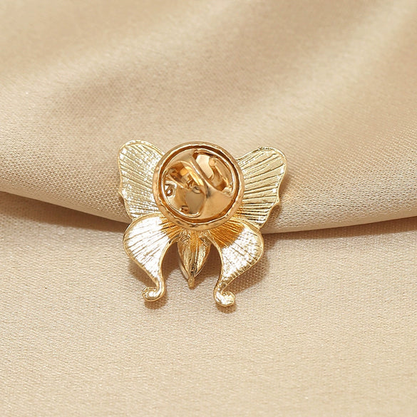 Wholesale Women's Alloy Butterfly Flower Antiexposure Brooch With Electroplating Treatment